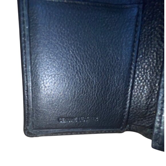 Perry Ellis Men Black Genuine Leather With ID Window & Card Slots Trifold Wallet - Picture 6 of 6